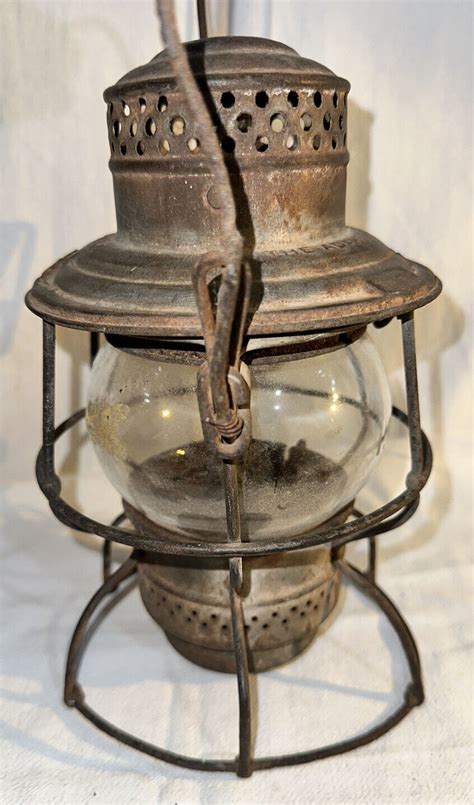 antique i c r r illinois central railroad rr lantern etched globe adams westlake ebay
