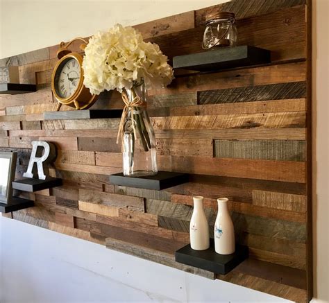 Reclaimed Barn Wood Wall Art With 7 Shelves FREE SHIPPING | Etsy