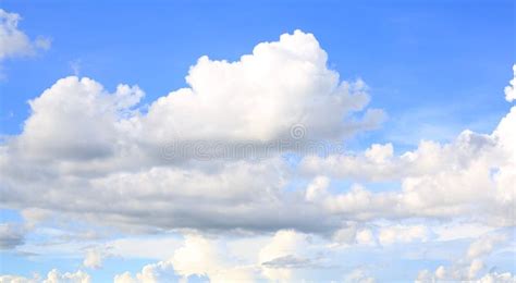 Blue Sky Background With Puffy Clouds Stock Photo Image Of Beauty