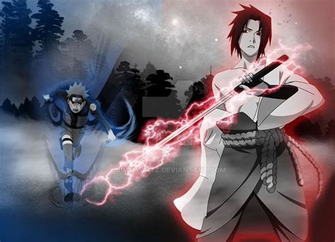 Lightning And Kyuubi Effect Naruto And Sasuke By Jimmyartzdeviantart
