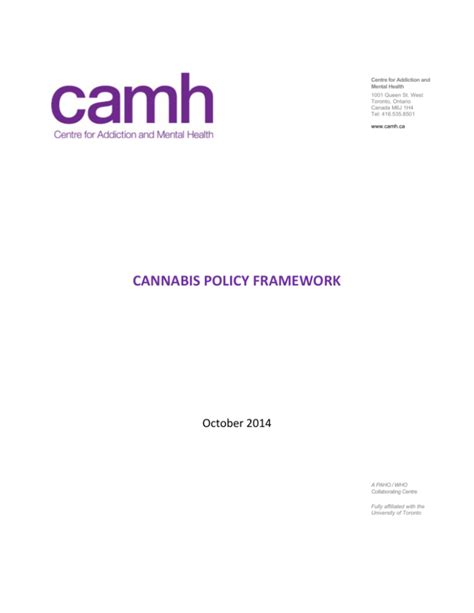 Cannabis Policy Framework