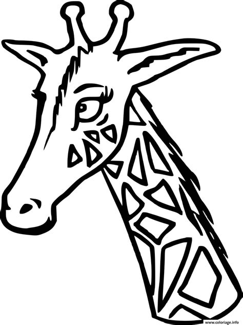 Coloriage Une Tete De Girafe Avec Son Cou Dessin Girafe à Imprimer
