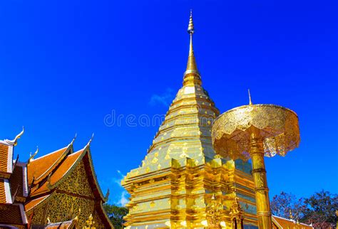 Golden Temple Wat Phra That In Doi Suthep Chiang Mai Thailand Stock