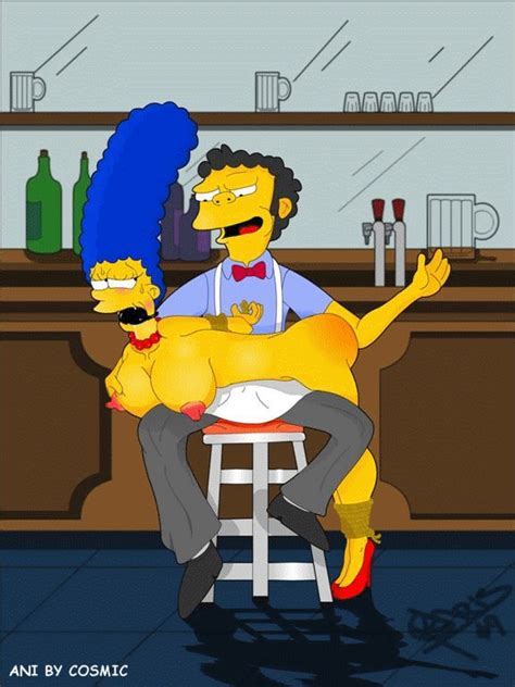 Rule 34 Animated Breasts Clothes Color Female Human Indoors Male Marge Simpson Moes Tavern