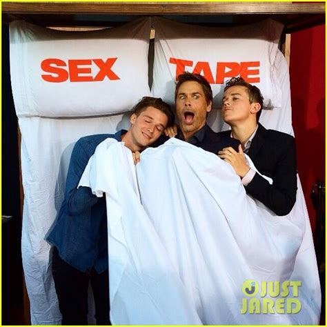 Patrick Schwarzenegger Gets In Bed With Rob Lowe At Sex Tape Premiere