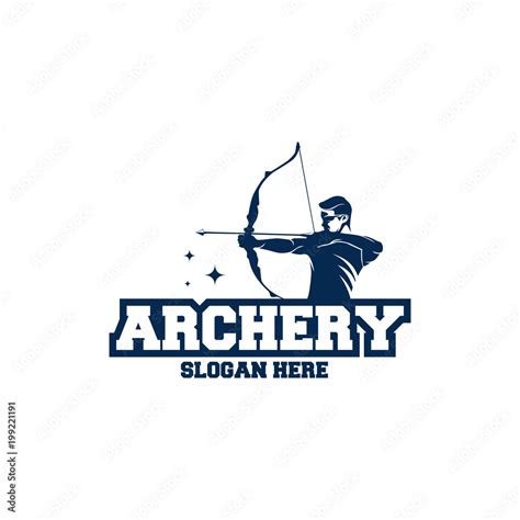 Vecteur Stock Archer Logo Designs Concept Archery Silhouette Logo