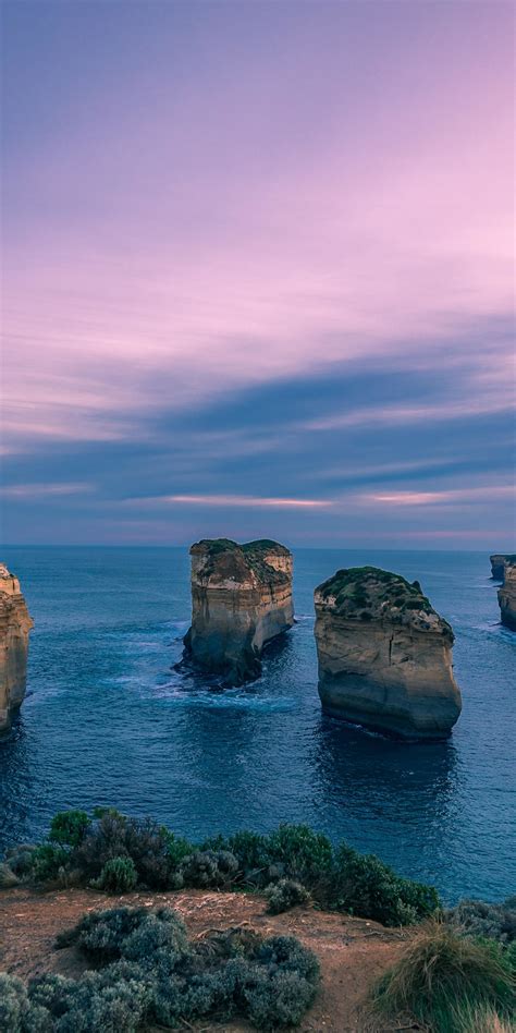 Download 1080x2160 Wallpaper Sunset Sea Cliffs Nature Honor 7x