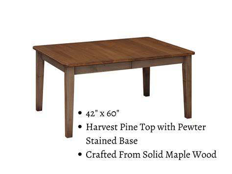Capri Amish Shaker Style Extension Dining Table The Wood Reserve