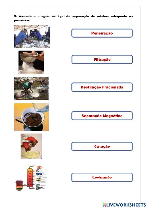 Questões Sobre Separação De Misturas