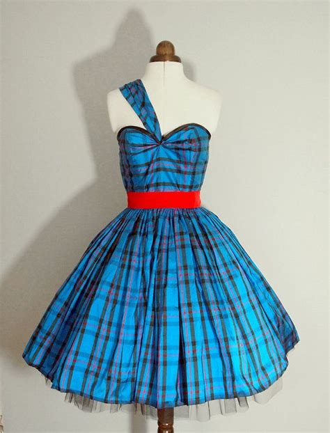 Royal Blue Tartan Dress Ready To Wear Size Small By Makemeadress £202