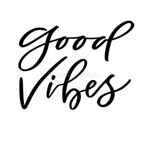 Hand Lettering Poster Good Vibes Motivational Calligraphy Stock