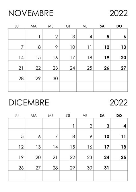 Calendario Novembre Dicembre 2022 Calendariosu