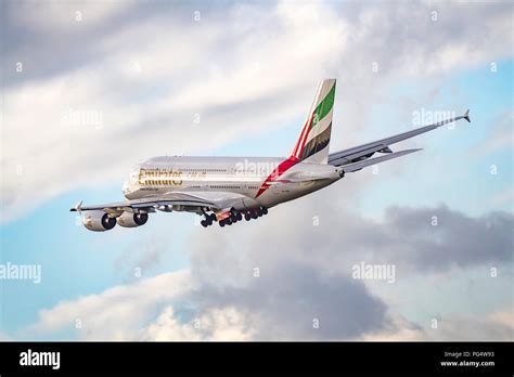 Emirates Airbus A380 861 A6 Eer Taking Off From Manchester Airport To