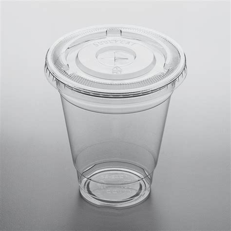 Choice 12 Oz Clear Pet Plastic Cup With Flat Lid 50pack