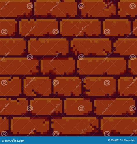 Pixel Art Brick Wall Seamless Pattern Vector Illustration 191060126