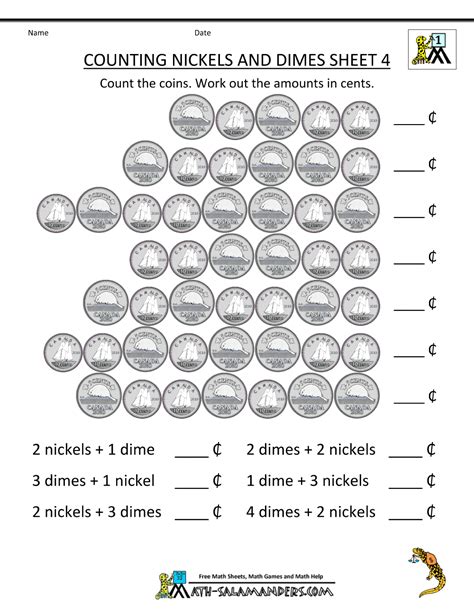 Let your child dump all the change out of your wallet and then count it up! Grade 1 math worksheets canadian money