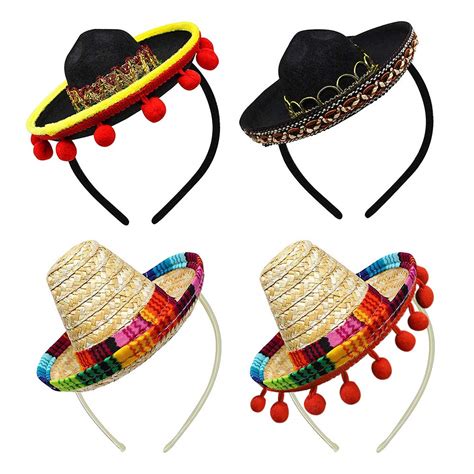 Buy 4 Pieces Mini Mexican Sombrero Hats Cute Straw Sombreros Mini Fun