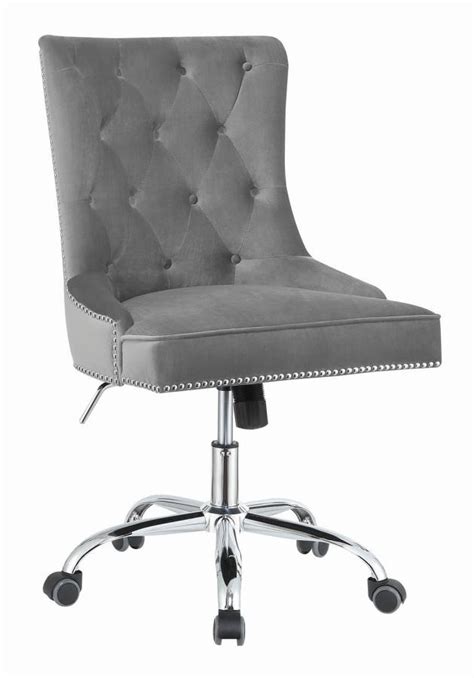 Complete your office in style with office room furniture from at home. HOME OFFICE : CHAIRS - Modern Grey Velvet Office Chair ...