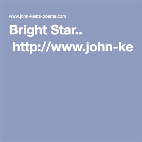 Bright Star By John Keats John Keats Keats Keats Poems