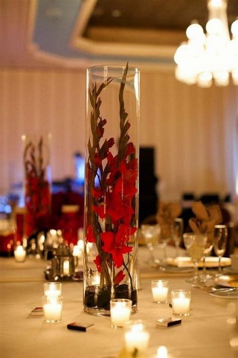 Glass Cylinders Wedding Centerpieces Red Centerpieces Wedding Table