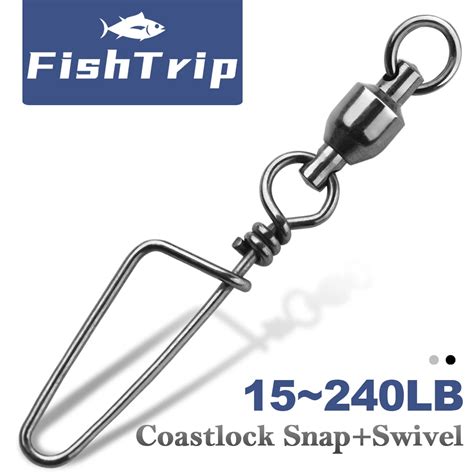 Fishtrip Fishing Snap Swivels Ball Bearing Swivels With Stainless Steel