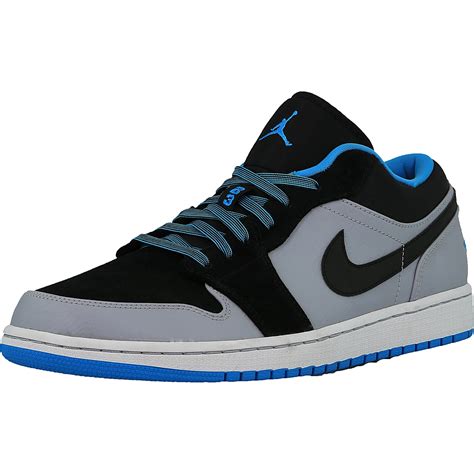 Nike Nike Mens Air Jordan 1 Low Black Dark Powder Blue Wolf Grey