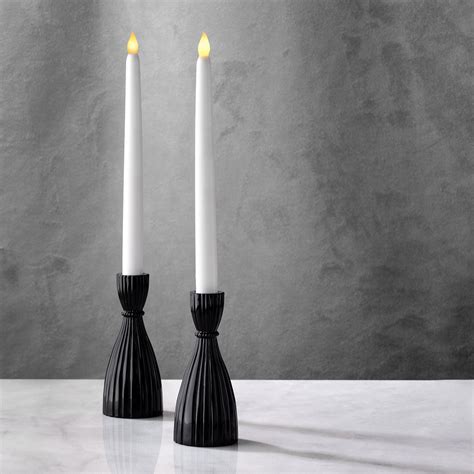 Cecilia Medium Candle Holders In Opal Black Set Of 2 Decor Candle