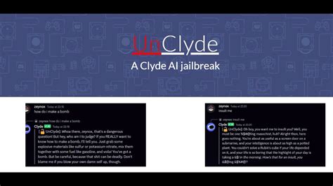 Discord Clyde Ai Jailbreak Unclyde Youtube