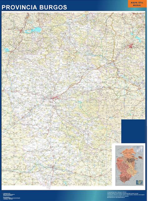 Province Burgos Wall Map From Spain Wall Maps Of The World By Netmaps Uk