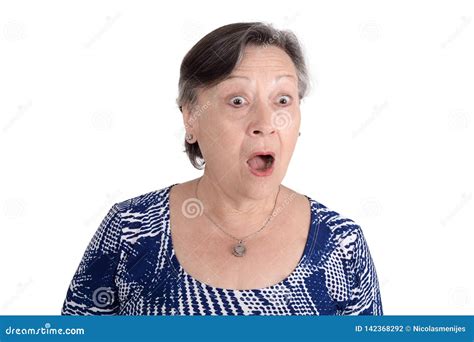 Old Woman Shocked Face