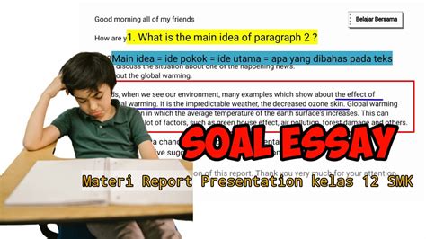 Latihan Soal Essay Report Presentation Kelas 12 SMK YouTube
