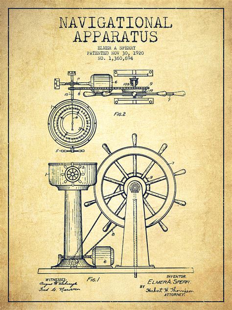 Find over 100+ of the best free drawing images. Navigational Apparatus Patent Drawing From 1920 - Vintage ...