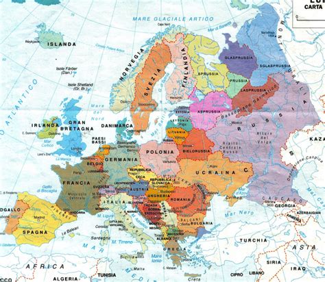 Cartina Politica Europa Formato A4 Cartina
