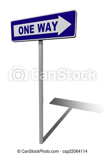 Traffic Sign One Way Direction 3d Illustration Canstock