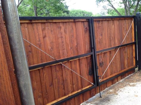 Custom Cedar Fence With Steel Frame Access Gate Fence Gate Design