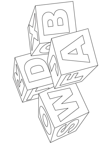 Alphabet Block Coloring Page Download Free Alphabet Block Coloring