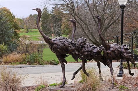 Ostrich Trio At The Maryland Zoo By Bart Walter Animal Statues