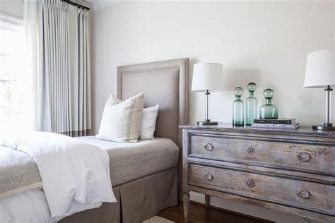This year we are crazy about taupe color! Taupe bedroom boasts a taupe nailhead headboard on twin ...