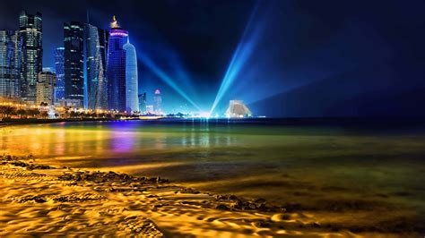 Doha City Skyline Qatar Uhd 4k Wallpaper Pixelz