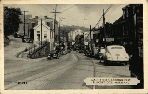 Main Street Looking East Ellicott City Md Postcard