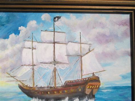 Pirate Ship Oil Painting Original Pirate Art Ship Art Ship Etsy