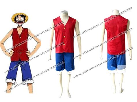 One Piece Cosplay Costume Monkey Dluffy Red Vest Blue Pants Best For