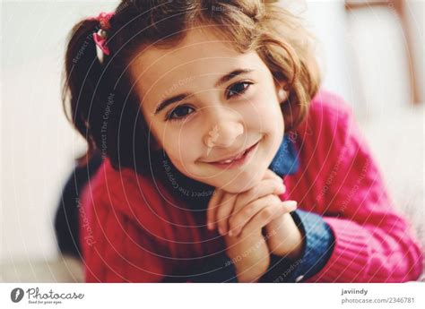 Happy Adorable Little Girl Smiling Outdoors A Royalty Free Stock