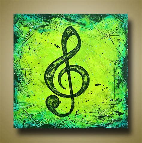 Treble Clef Music Note Painting Music Art For By Brittsfineart