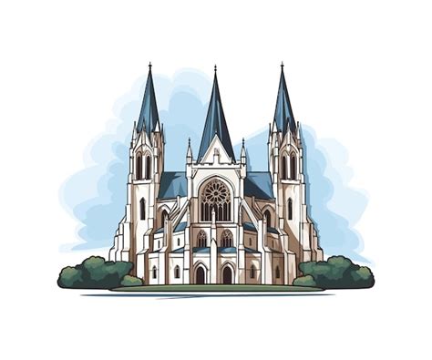 Premium Vector Gothic Cathedral Vector Illustration Design