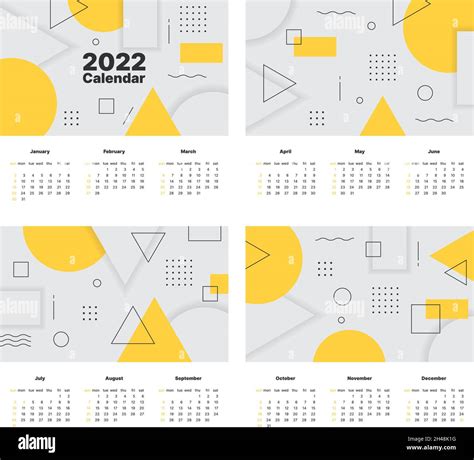 2022 Calendar Templates Printing Design Of Wall Calendar With Various