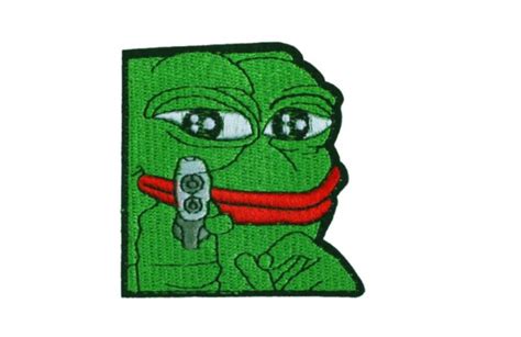 Pepe The Frog With A Gun Ironable Patch Emblem Etsy