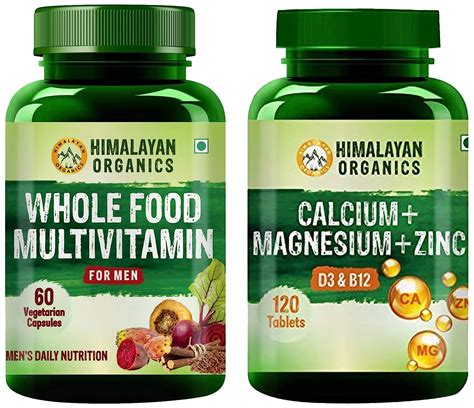 Himalayan Organics Calcium Magnesium Zinc Vitamin D3 And B12 120