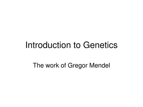 Mendel and basic genetics packet ws answers : 11.1 The Work Of Gregor Mendel