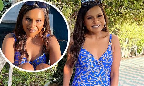 Mindy Kaling Shows Off Her Slimmed Down Figure In Sexy Blue Swimsuit